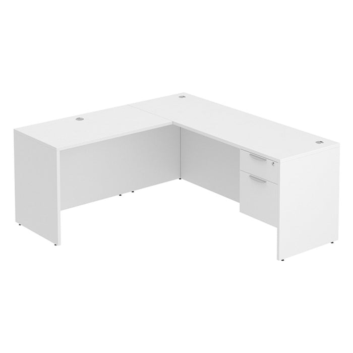 Classic 2471 single BBF ped desk w/42"return White