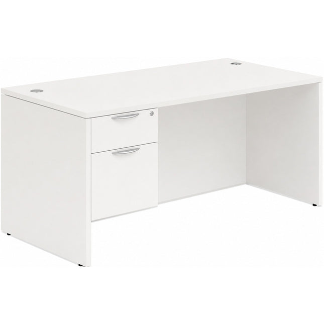 Classic 30x60" single BF Ped desk WHT