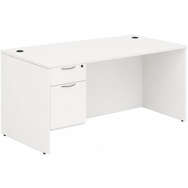 Classic 30x66" single BF Ped desk WHT