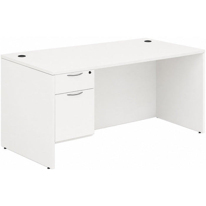 Classic 30x66" single BF Ped desk WHT