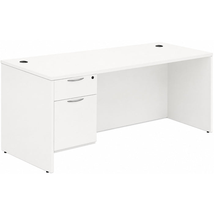 Classic 30x71" single BF Ped desk WHT
