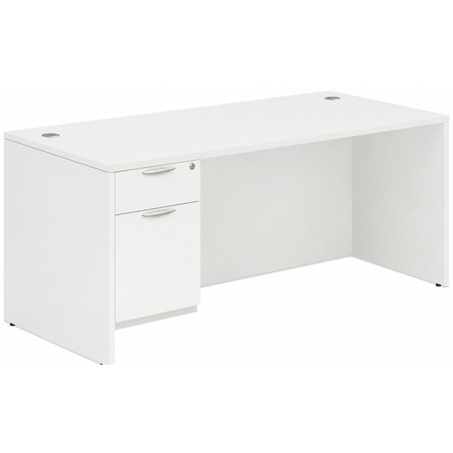 Classic 36x71" single BF Ped desk WHT