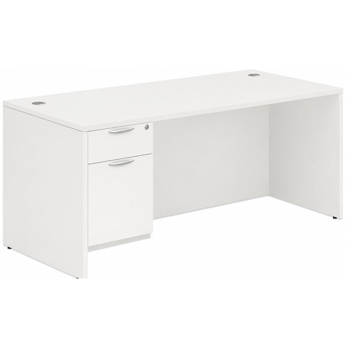 Classic 36x71" single BF Ped desk WHT
