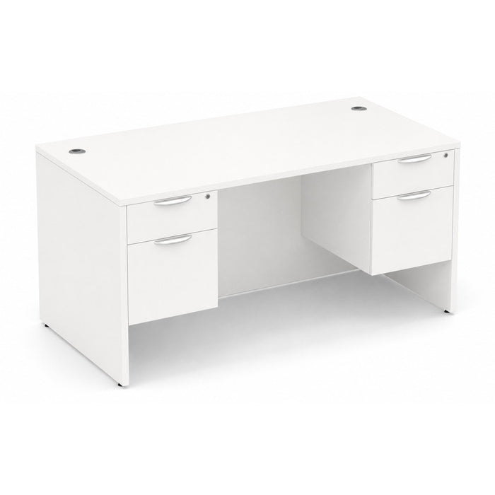 Classic 30x60" double BF Ped desk WHT
