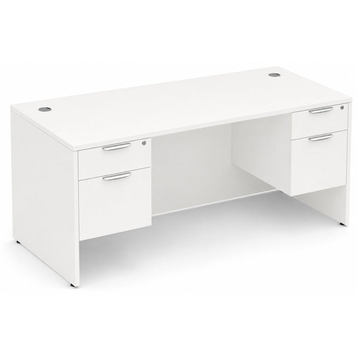 Classic 30x71" double BF Ped desk WHT