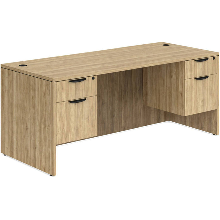 Classic 36x71" double BF Ped desk Aspen