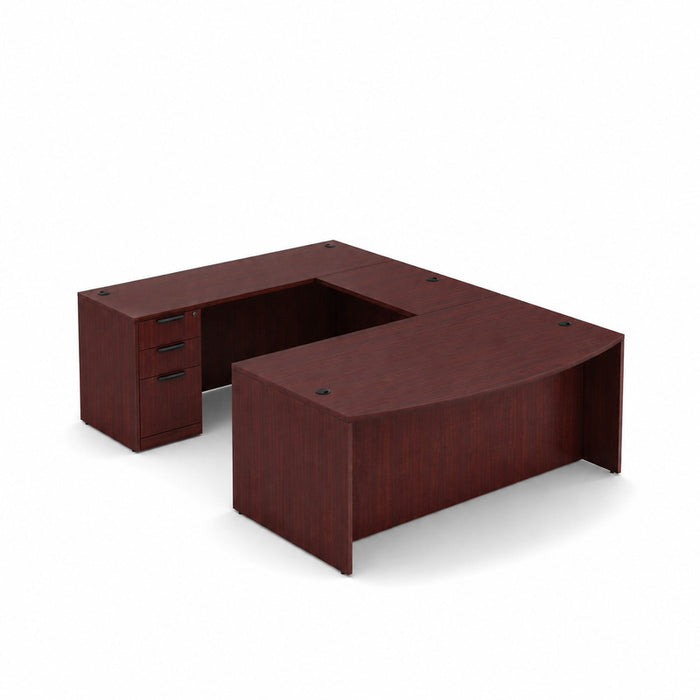 Classic Bowfront U shape desk, BBF Ped MAH