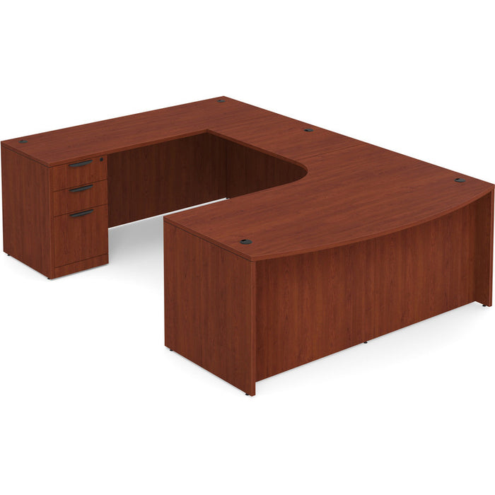 Bowfront U shape left bridge BBF ped, Cherry