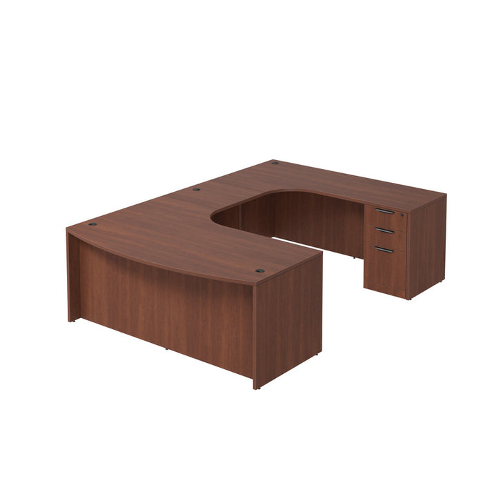 CLA 71x114 RH Bowfront UShape  BBF ped, Cherry