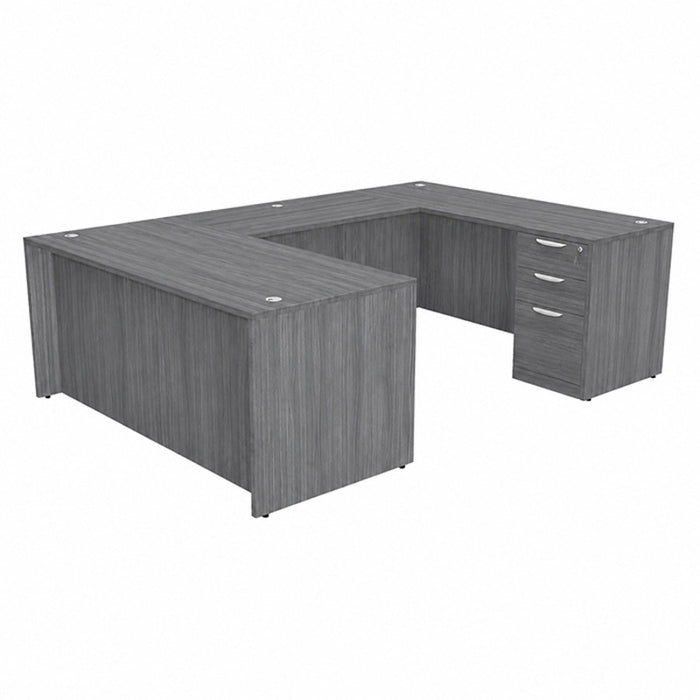 Classic U shape desk, 66x96" BBF Ped CG