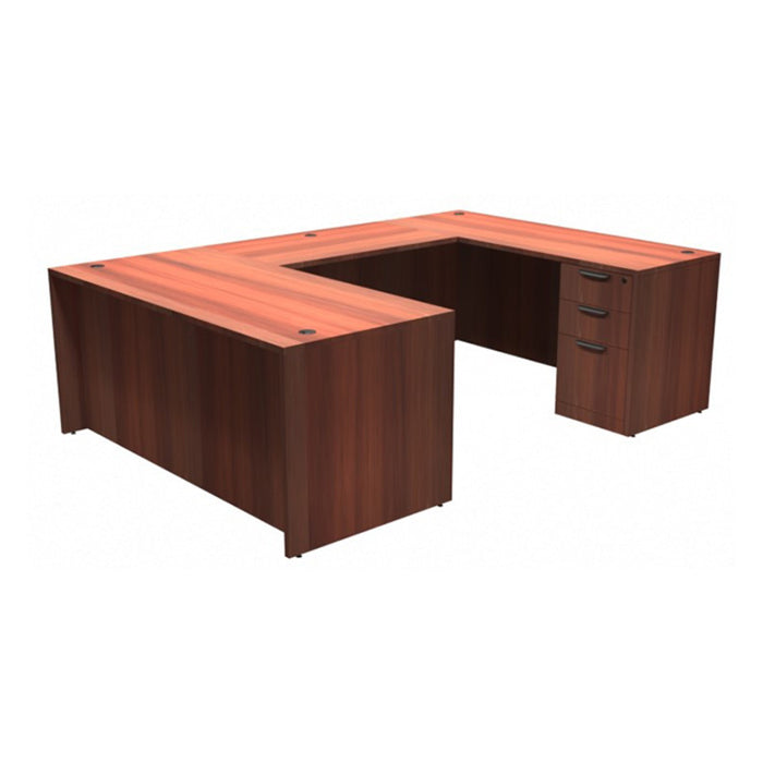 Classic U shape desk, 66x96" BBF Ped Cherry