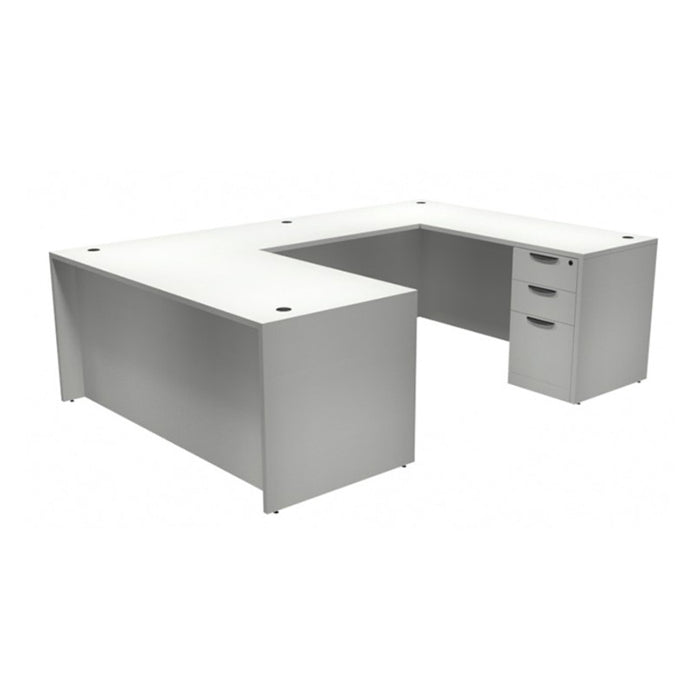Classic U shape desk, 66x96" BBF Ped WHT