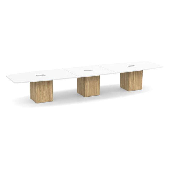 16ft BS Conf Table  White / Cube Base Aspen