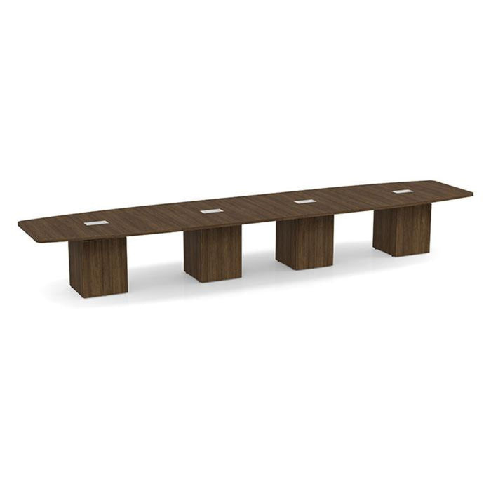 18ft BS Conf Table  / Cube Base Modern Walnut