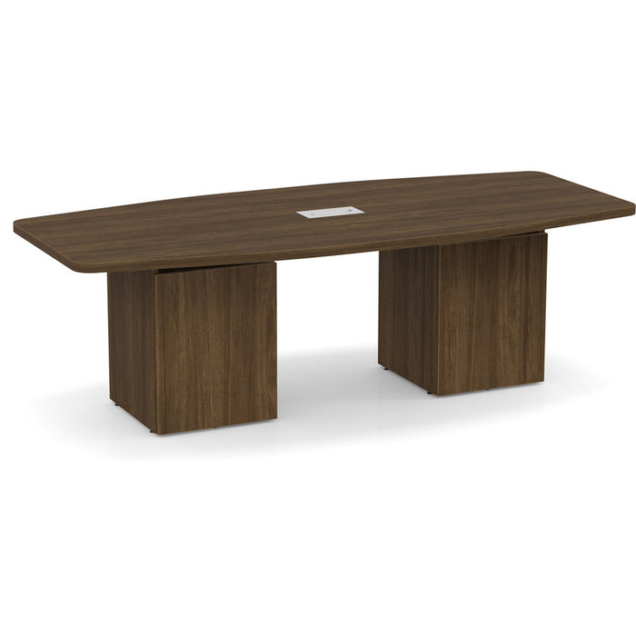 8ft BS Conf Table  / Cube Base Modern Walnut