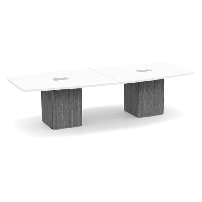 10ft BS Conf Table  White / Cube Base Newport Gray