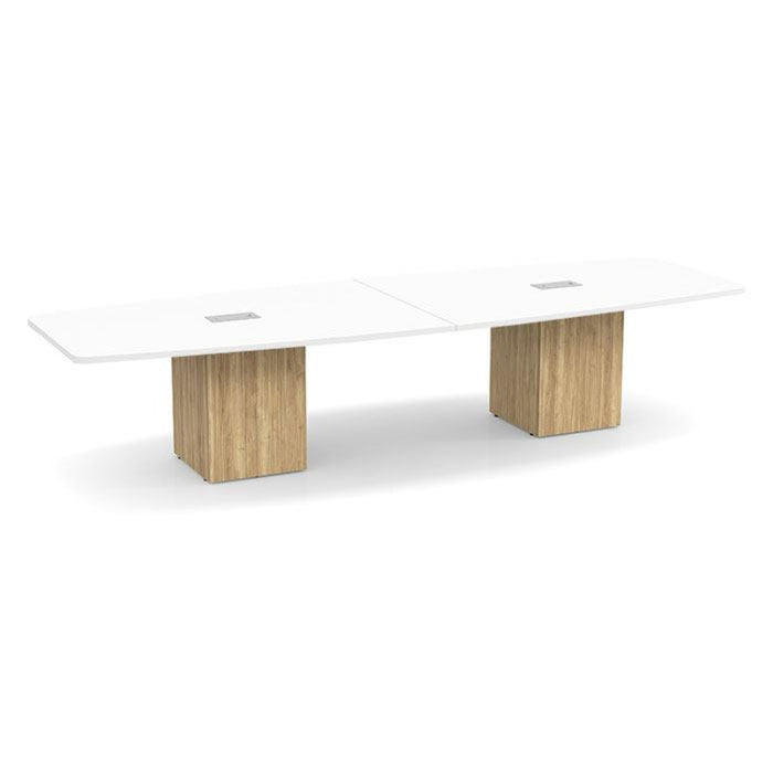 12ft BS Conf Table  White / Cube Base Aspen