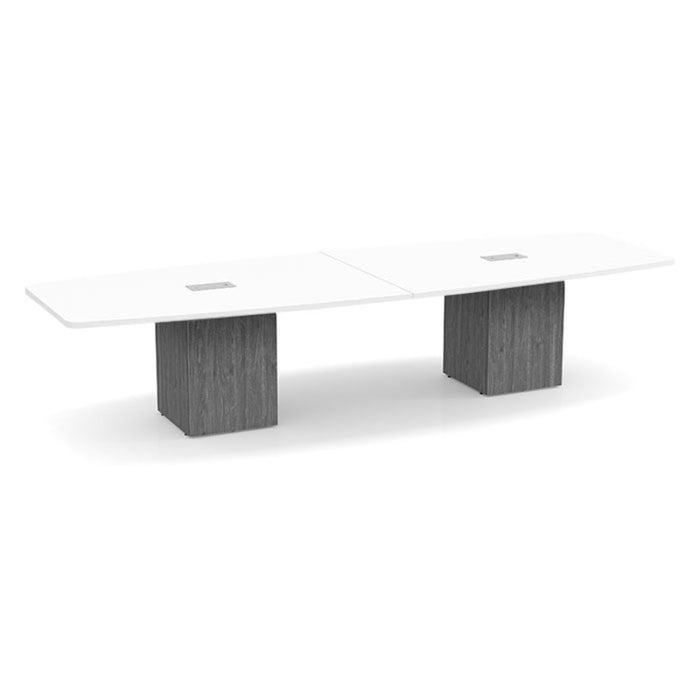 12ft BS Conf Table  White / Cube Base Newport Gray