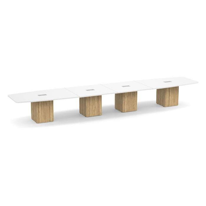 20ft BS Conf Table  White / Cube Base Aspen