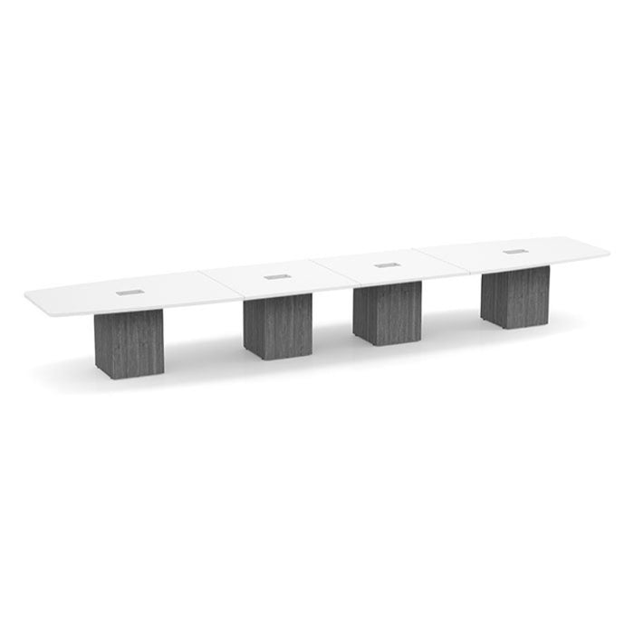 20ft BS Conf Table  White / Cube Base Newport Gray