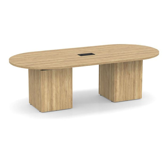 8ft Racetrack Conference Table / Cube Base   Aspen