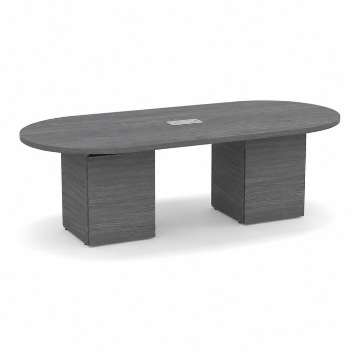 8ft Racetrack Conference Table / Cube Base  Coastal Gray