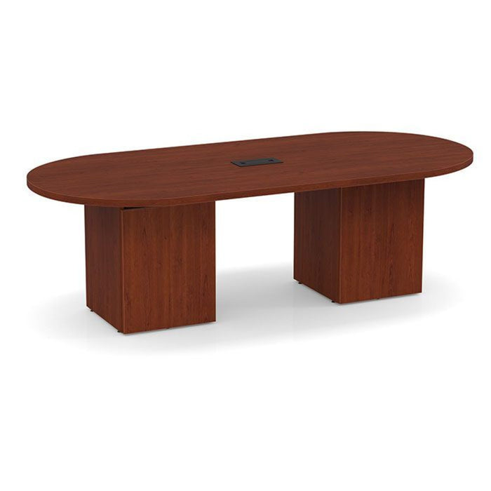 8ft Racetrack Conference Table / Cube Base  Cherry