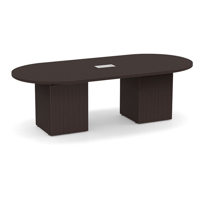 8ft Racetrack Conference Table / Cube Base  Espresso