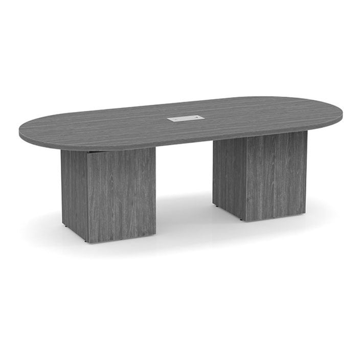 8ft Racetrack Conference Table / Cube Base  Newport Gray