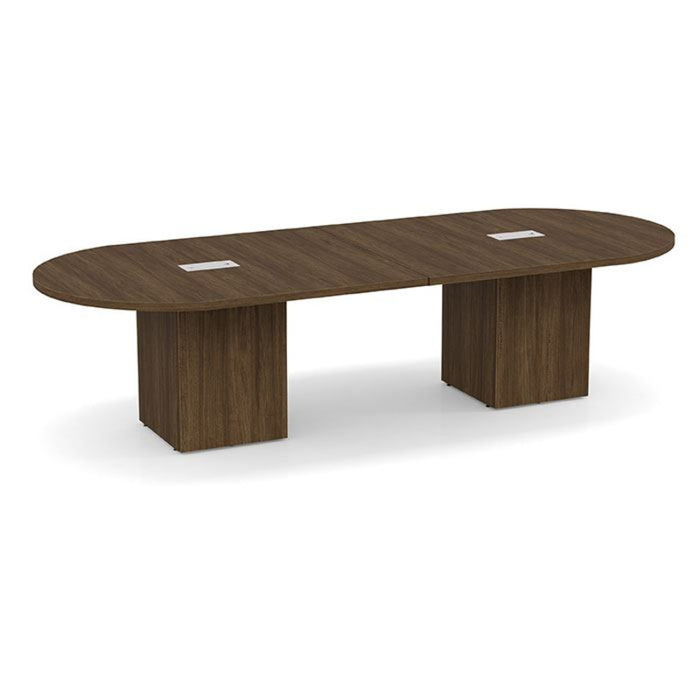 10ft Racetrack Conference Table /  Cube Base Modern Walnut