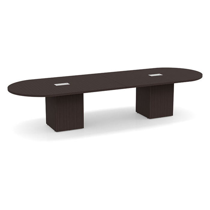 12ft Racetrack Conference Table /  Cube Base Espresso