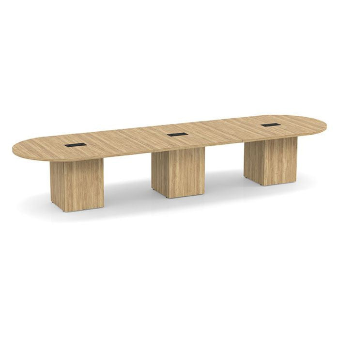 14ft Racetrack Conference Table / Cube Base   Aspen