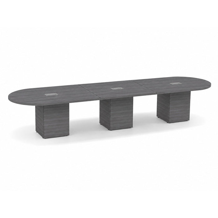 14ft Racetrack Conference Table / Cube Base  Coastal Gray