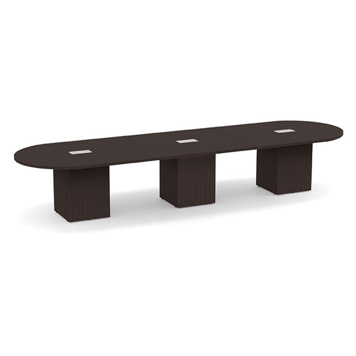 14ft Racetrack Conference Table / Cube Base  Espresso