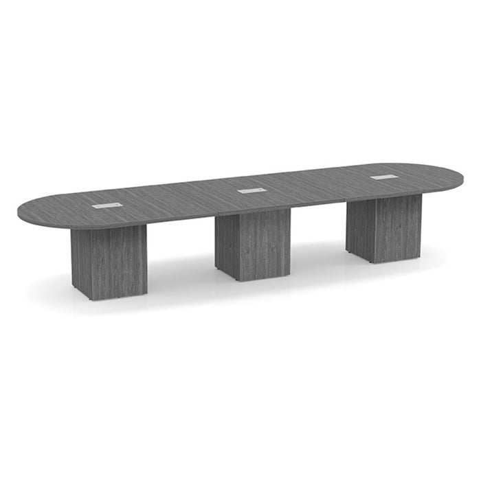 14ft Racetrack Conference Table / Cube Base  Newport Gray