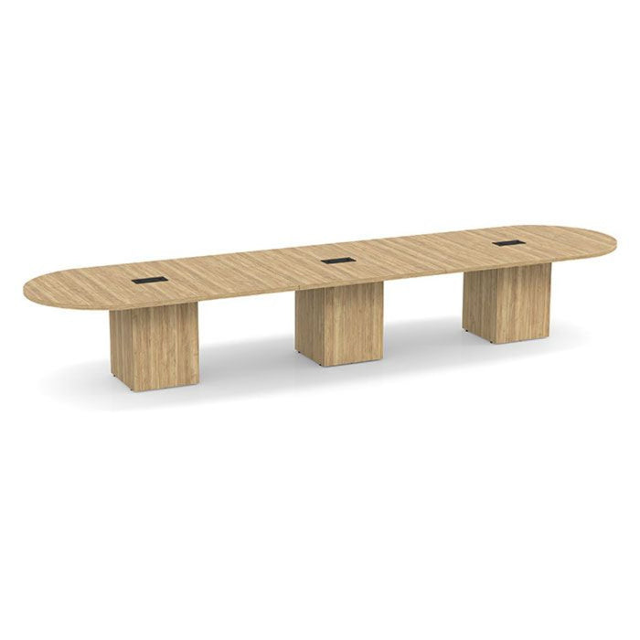 16ft Racetrack Conference Table / Cube Base   Aspen
