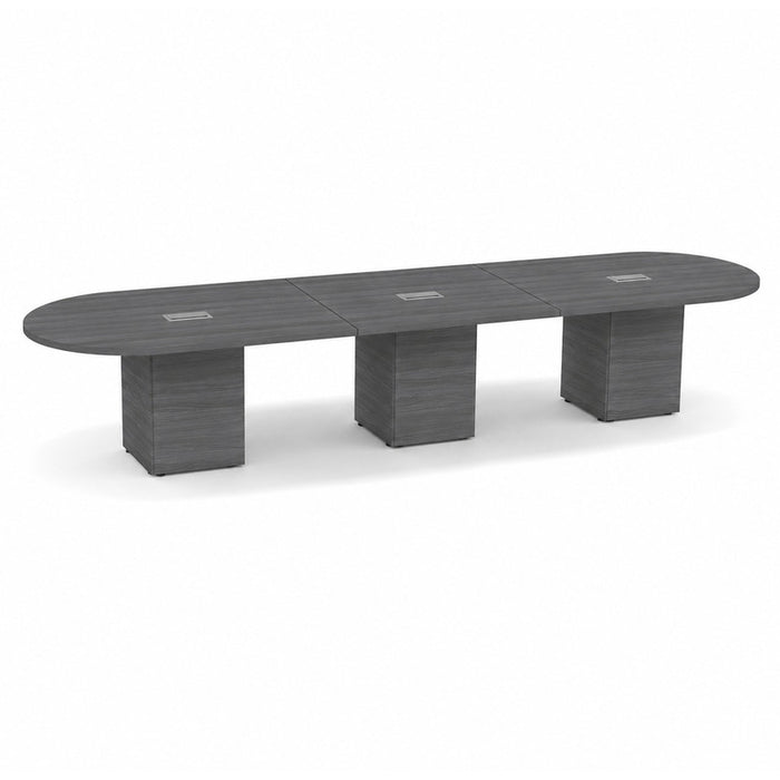16ft Racetrack Conference Table / Cube Base  Coastal Gray