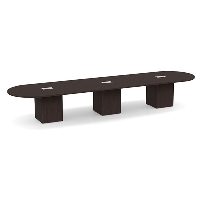 16ft Racetrack Conference Table / Cube Base  Espresso