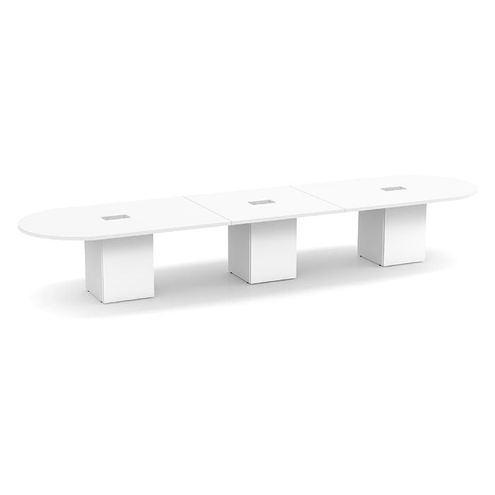 16ft Racetrack Conference Table / Cube Base  WHT