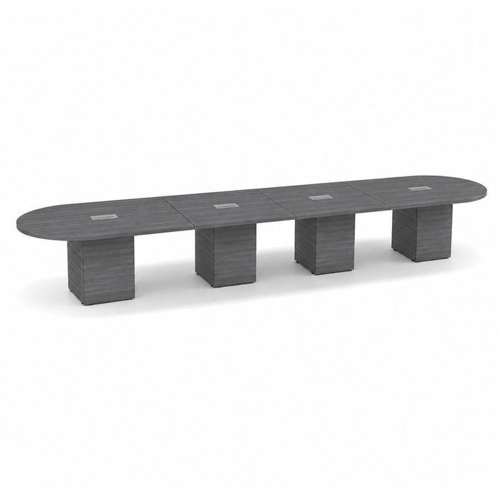 18ft Racetrack Conference Table / Cube Base Coastal Gray