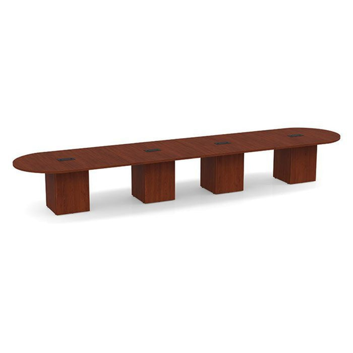 18ft Racetrack Conference Table / Cube Base  Cherry