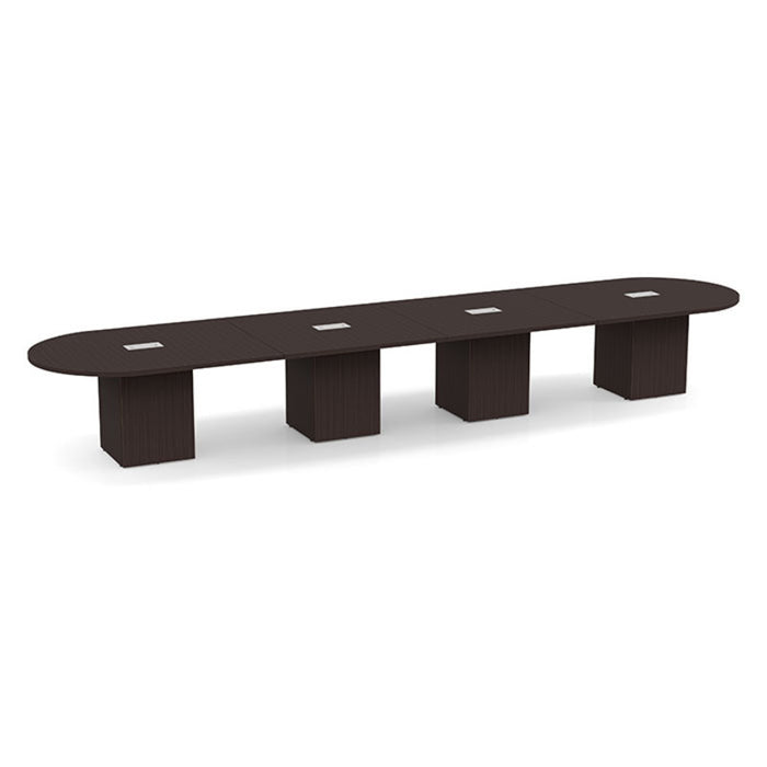 18ft Racetrack Conference Table / Cube Base  Espresso