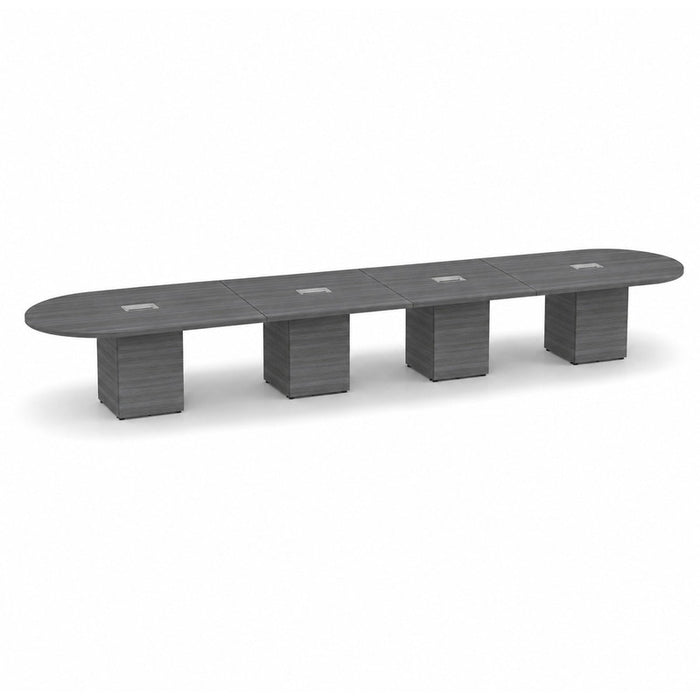 20ft Racetrack Conference Table / Cube Base  Coastal Gray