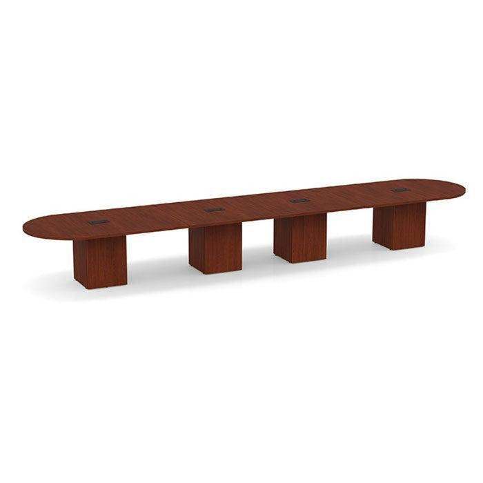20ft Racetrack Conference Table / Cube Base  Cherry