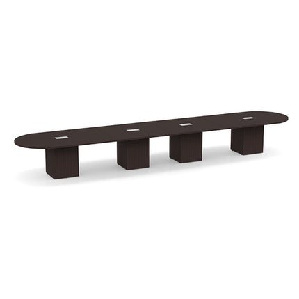 20ft Racetrack Conference Table / Cube Base  Espresso