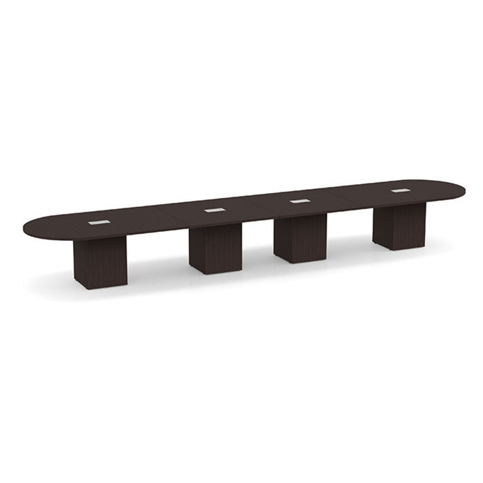 20ft Racetrack Conference Table / Cube Base  Espresso