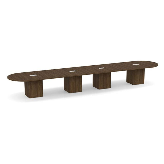20ft Racetrack Conference Table / Cube Base  Modern Walnut