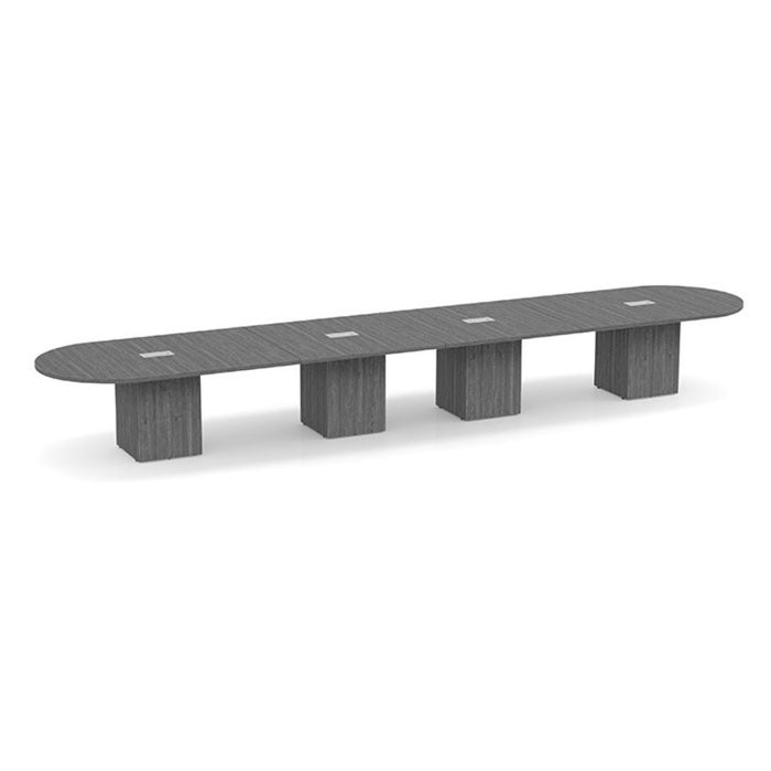 20ft Racetrack Conference Table / Cube Base  Newport Gray