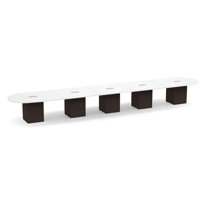 22ft Racetrack Conference Table  WHT / Cube Base  ESP