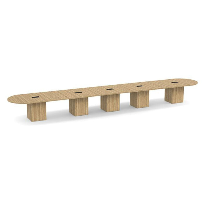 24ft Racetrack Conference Table / Cube Base Aspen